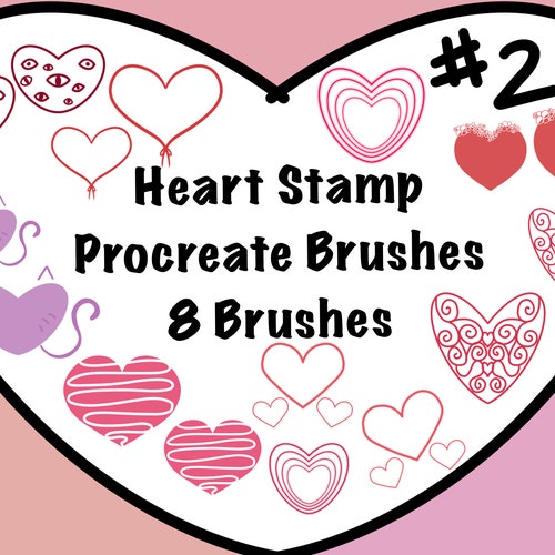Procreate Heart Stamps Procreate Doodle Stamps Digital Brush Etsy