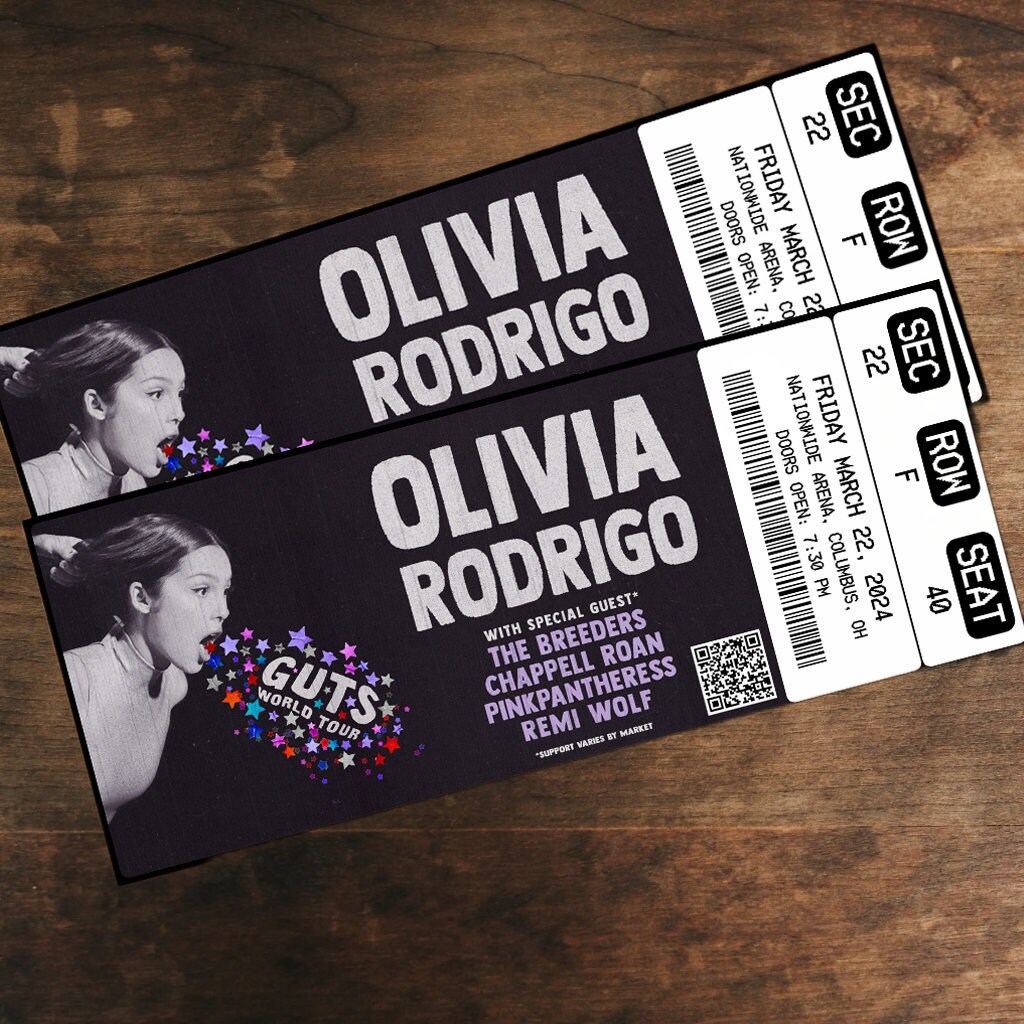 Olivia Rodrigo Concert, Retro vintage merchandise, GUTS world tour