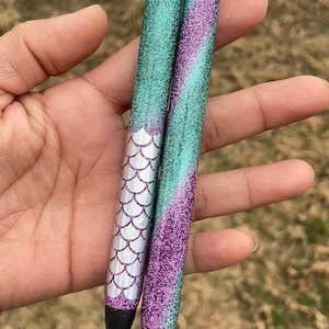 Mermaid Style Glitter Epoxy Pen, Swirl Glitter Pen, Personalized Mermaid Refillable Glitter Gel Pen,