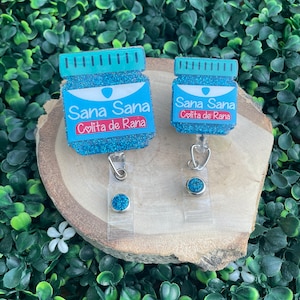 Sana Sana Colita De Rana Medicine Jar Badge Reel