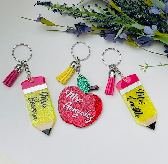 Personalized Teacher Appreciation Keychains/apple Etsy