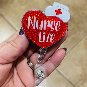 Nurse Life Heart Badge Reel/ID Holder