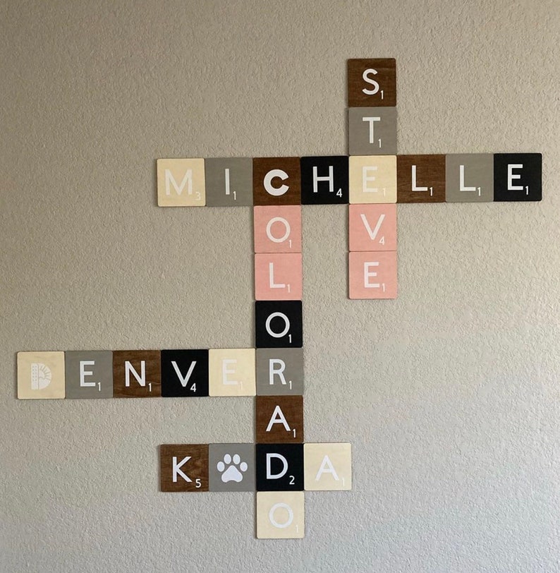Custom Scrabble Wall Art Tiles Etsy
