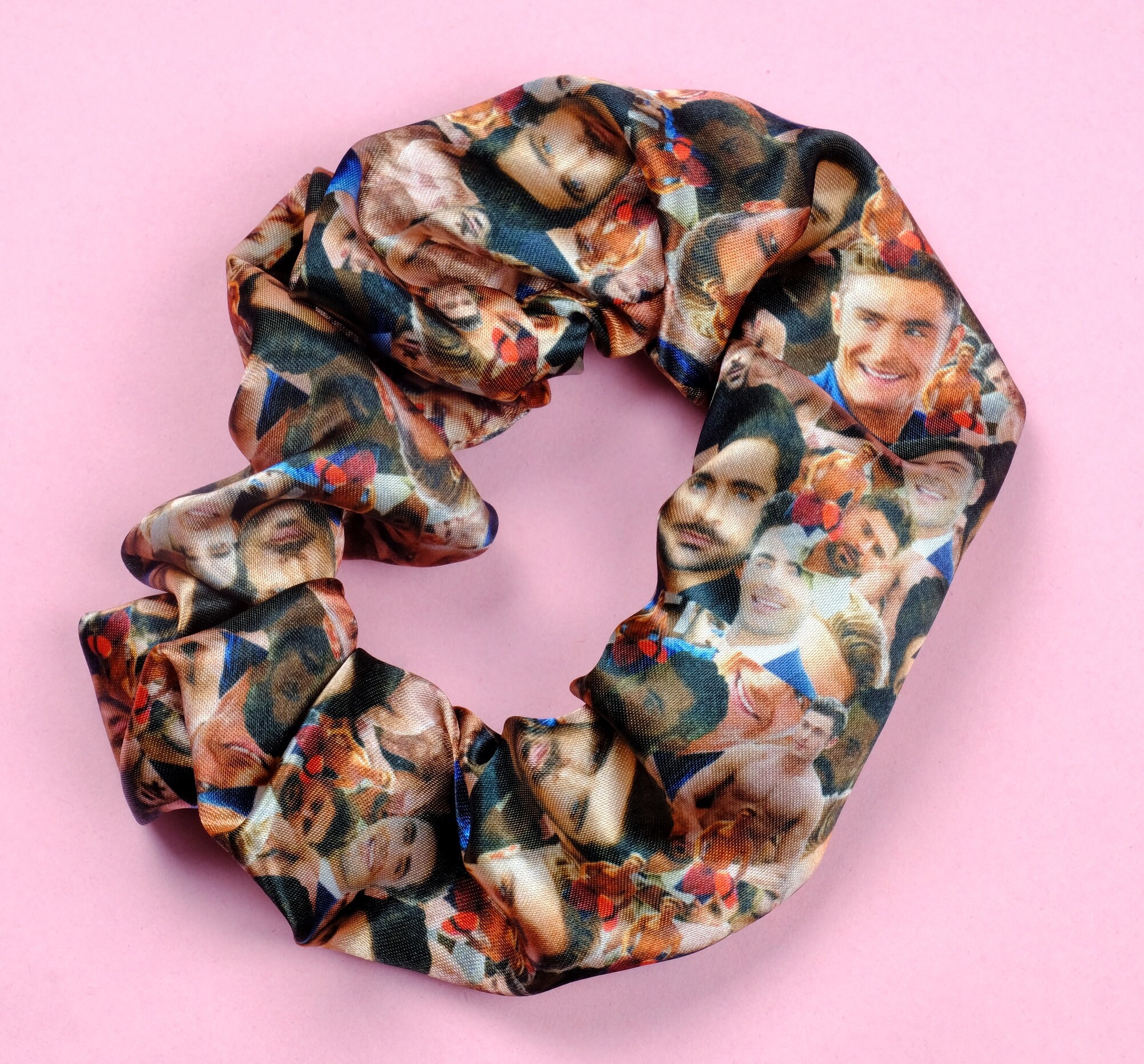 Zac Efron Satin Hair Scrunchie. Hair Tie.