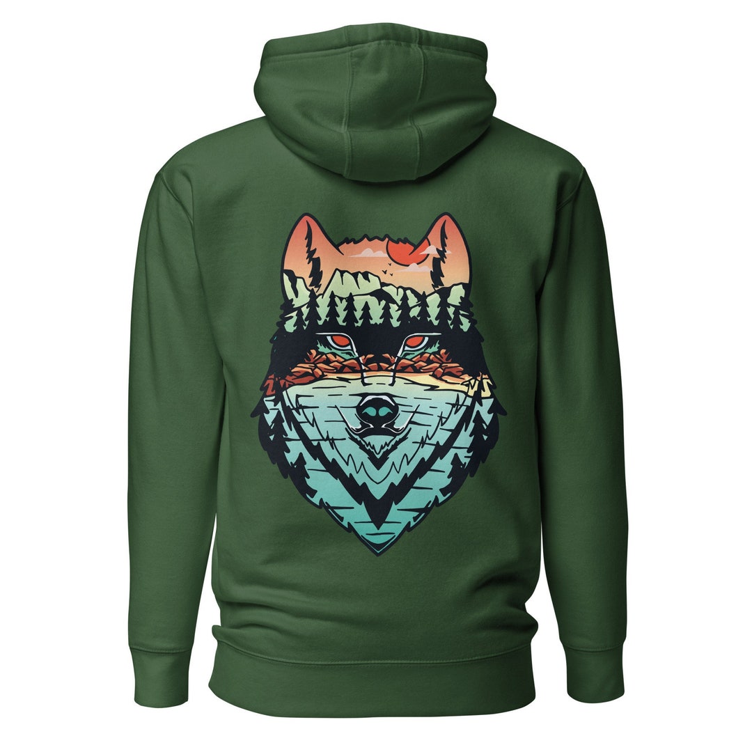 Wolf Hoodie,colorful Wolf Hoodie,hoodie,wolf Sweatshirt,camping ...
