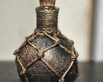 Classic Pirate Bottle / knotted Bottle / Pirate / Skull and Crossbones/ Pirate Bottle