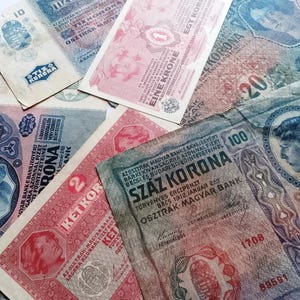 6er Set echt Österreichische Banknoten, antikes Geld, Papiergeld, Sammlerstück, alte österreichische Banknoten Geldsammlung