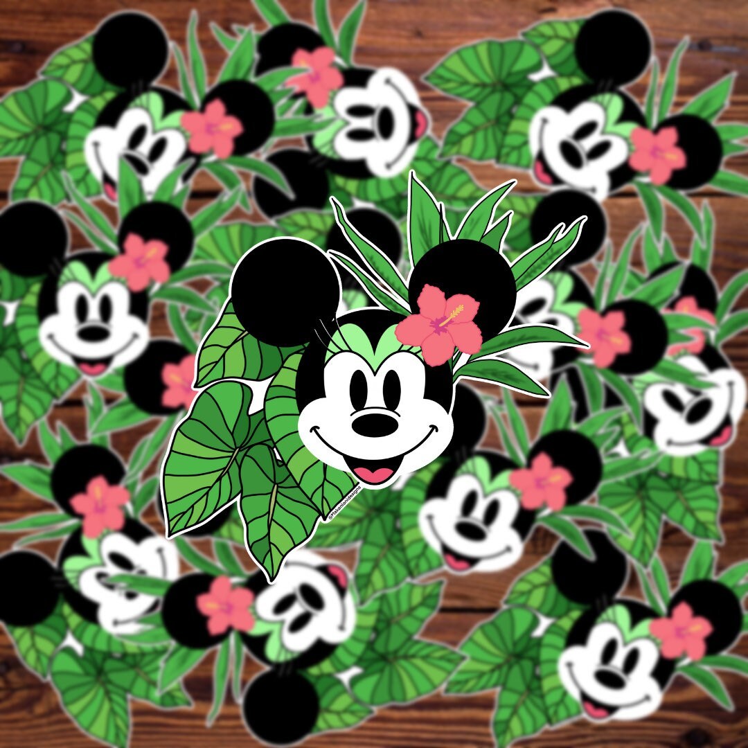 Hawaiian Minnie Mouse Sticker Disney | Etsy