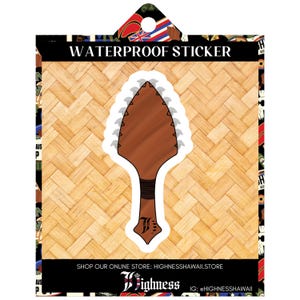 Lei O Mano/ Hawaiian Fighting Weapons/ Old Hawaii Fighting Technique/ Shark tooth Dagger/ Wooden Club Sticker