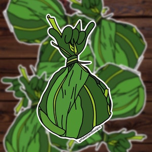Laulau Shaka Sticker/ Kalo Taro Plant/ Local Hawaiian Food/ Polynesian Decal Sticker
