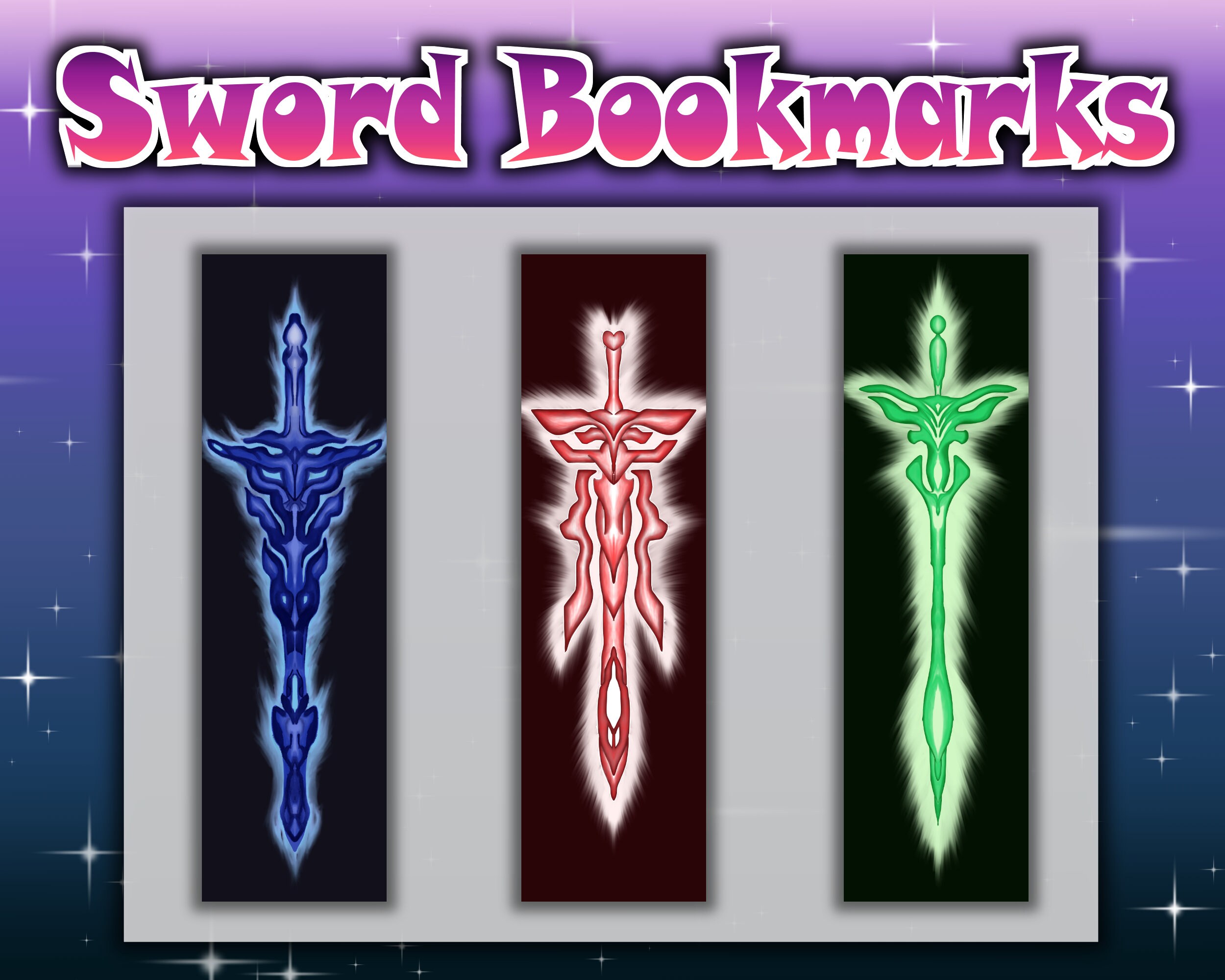 Bookmarks Sword Bookmarks Printable Download Fantasy | Etsy