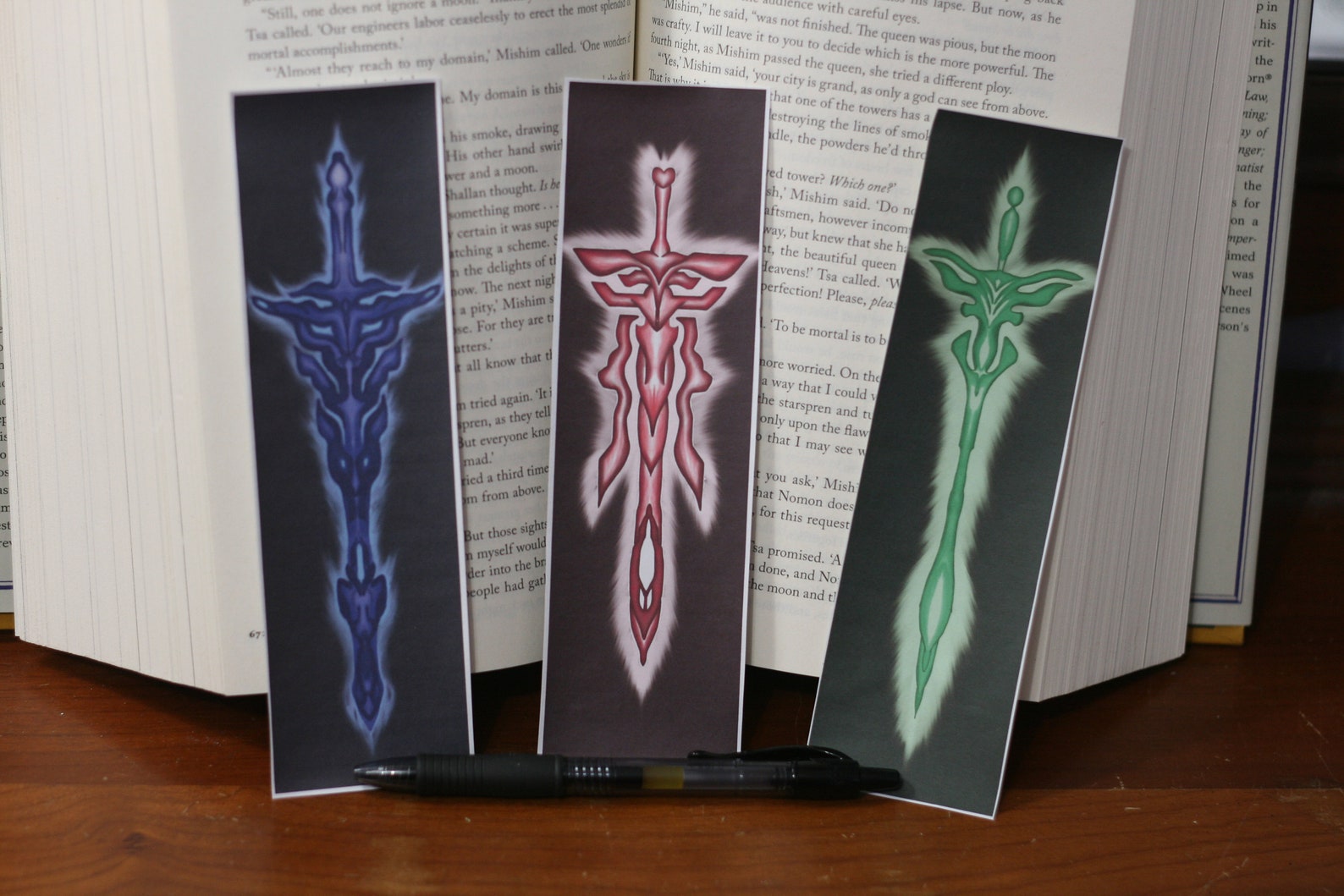 Fantasy Bookmarks Printable Download Fantasy Swords Etsy