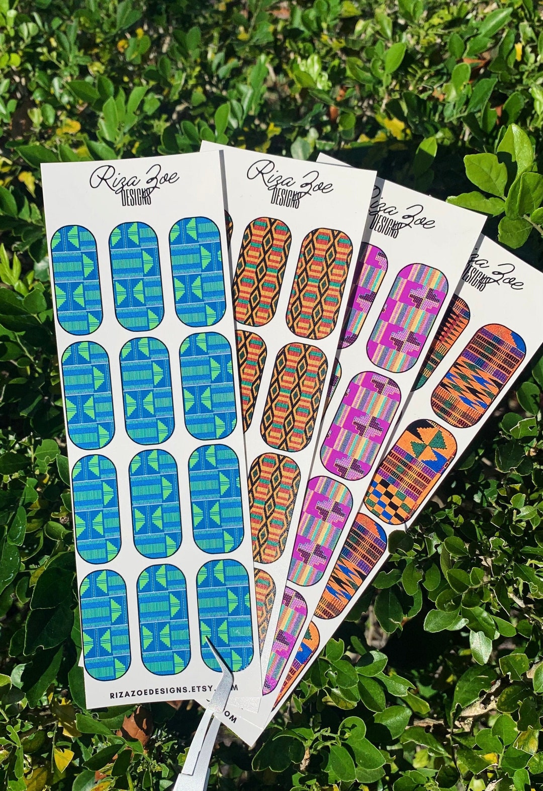 Kente Cloth Kente Cloth Waterslide Nail Decals, Ghana Cloth Water Slide