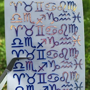 Zodiac Vinyl Nail Decal Opal Holographic Nail Sticker Nail Art Stickers