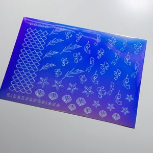 Mermaids| Mermaid Nail Stickers, Mermaid Nail Decals, Ocean Nail Art, Holographic Nail Stickers, Opal Nail Art, Nail Supplies