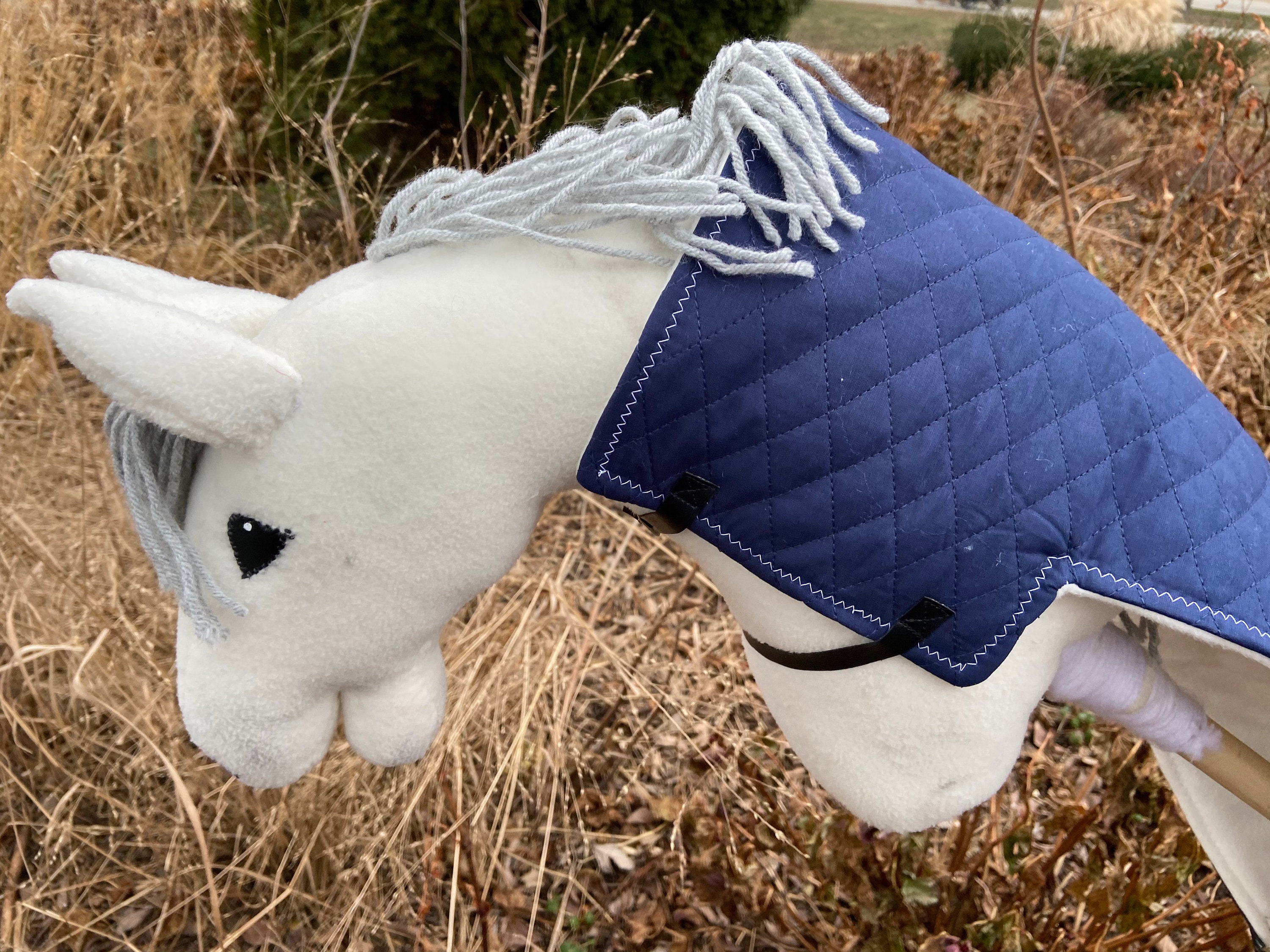 Warm Navy Hobby Horse Winter Blanket Etsy