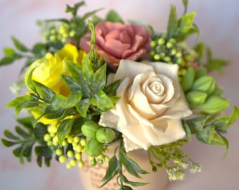 Soap Flower bouquet handmade decorative soap Gift for mom Bouquet soap flower Christmas gift