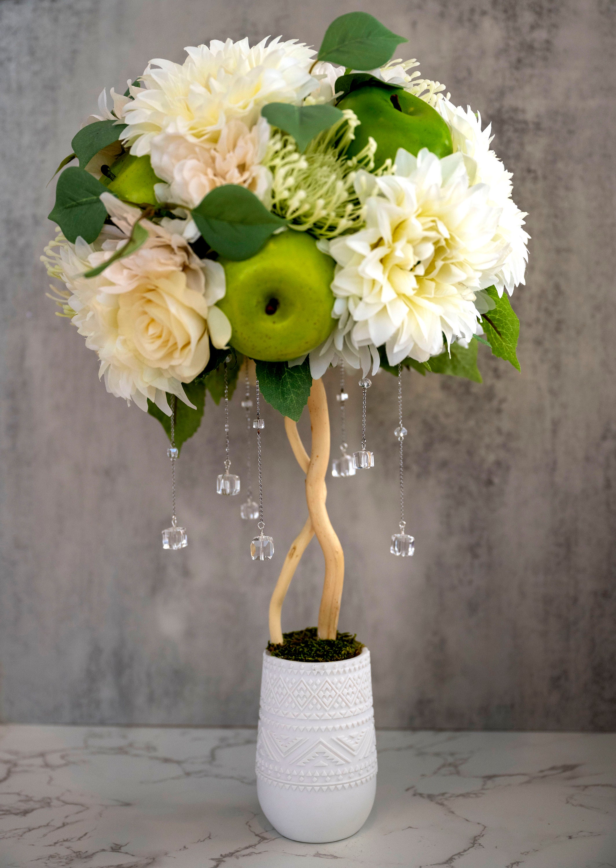 Rustic Topiary Topiary Rustic Wedding Centerpiece Topiary Silk Flower Arrangement ...