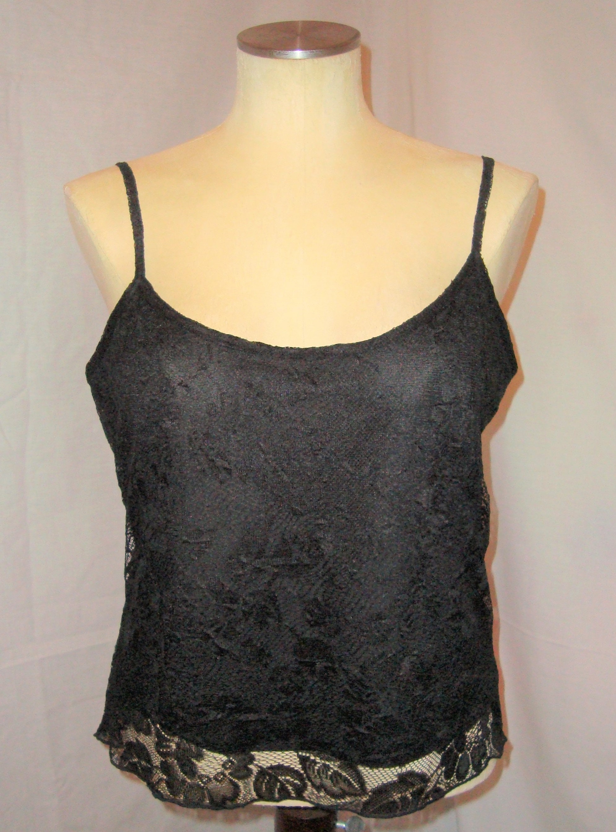 Vintage 80s Black Lace Camisole Top 34-36 Inch Bust Trad - Etsy UK