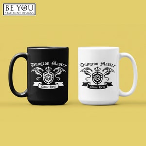 Custom Dungeon Master Name DnD Mug, Personalized Dungeons and Dragons Gamer Gift