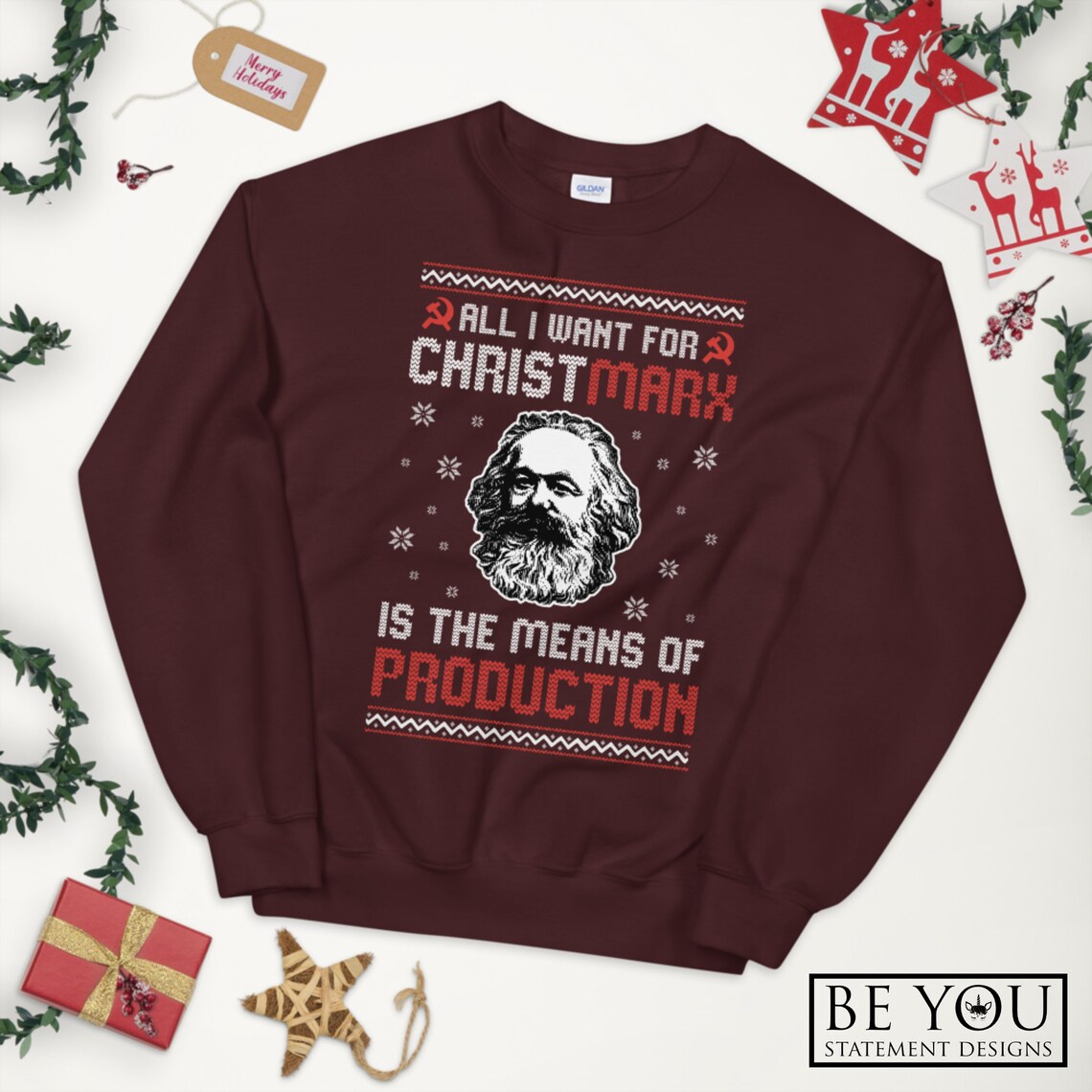 communist christmas sweater