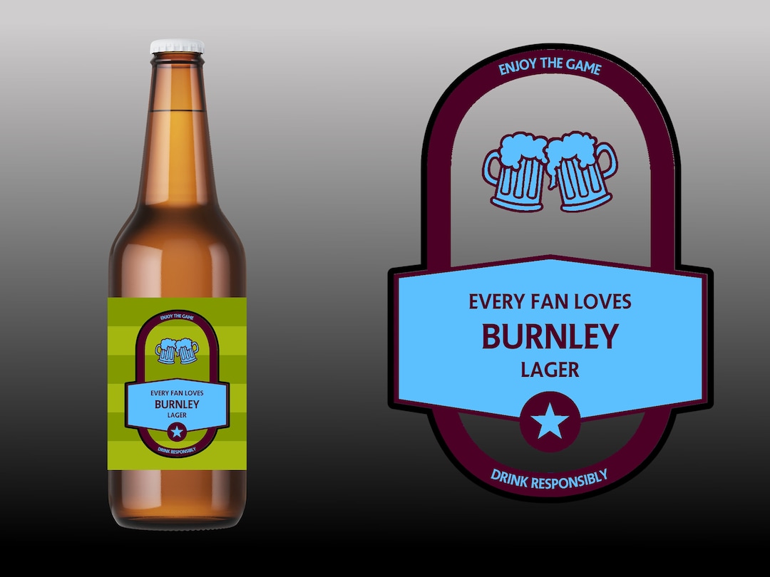 8 X Burnley Beer Bottle Labels Etsy