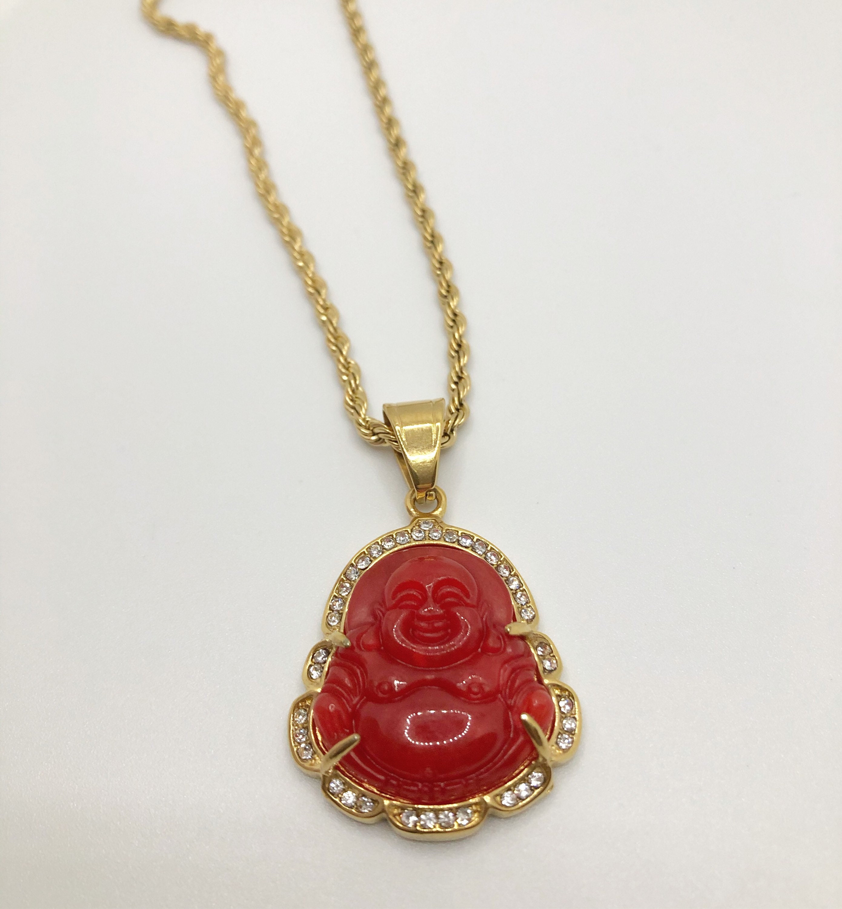 Buddha Necklace Stainless Steel 18K Gold Plated Buddha Etsy Canada