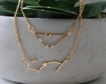 Zodiac constellation necklace, zodiac sign necklace, Capricorn Aquarius Gemini Leo Virgo Libra Zodiac necklace, personalized necklace
