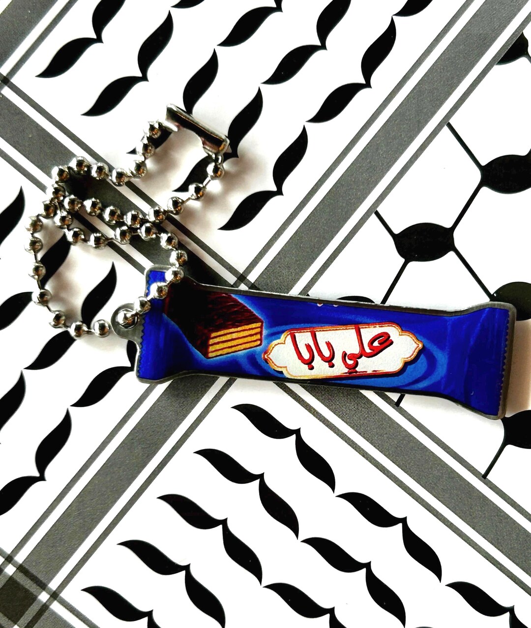 Mini Arabic Chocolate Metal Keychain, Arabic Keychain, Palestinian ...