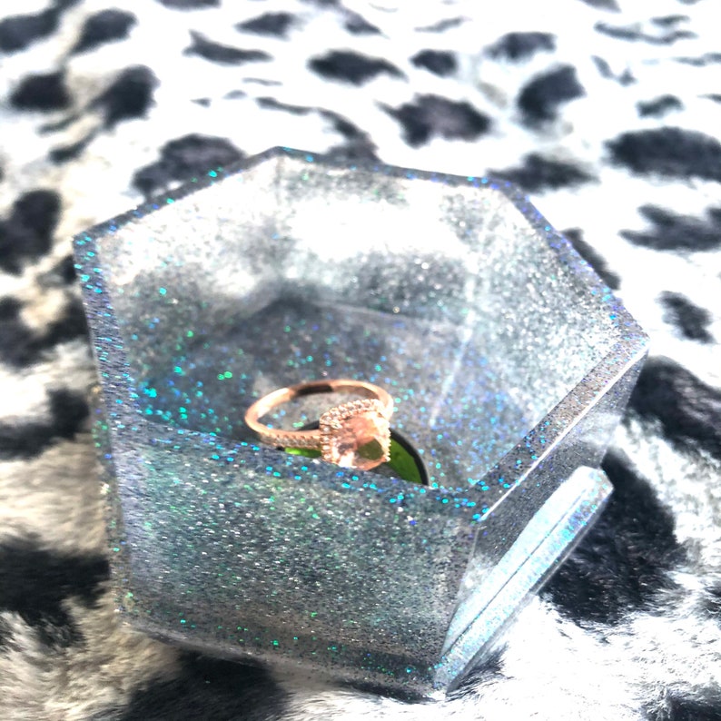 Engagement Wedding Anniversary I Do Glitter Jewlery Dish Geometric Glitter Ring Dish Jewelry Dish,for her him Birthday Pink Ring Holder