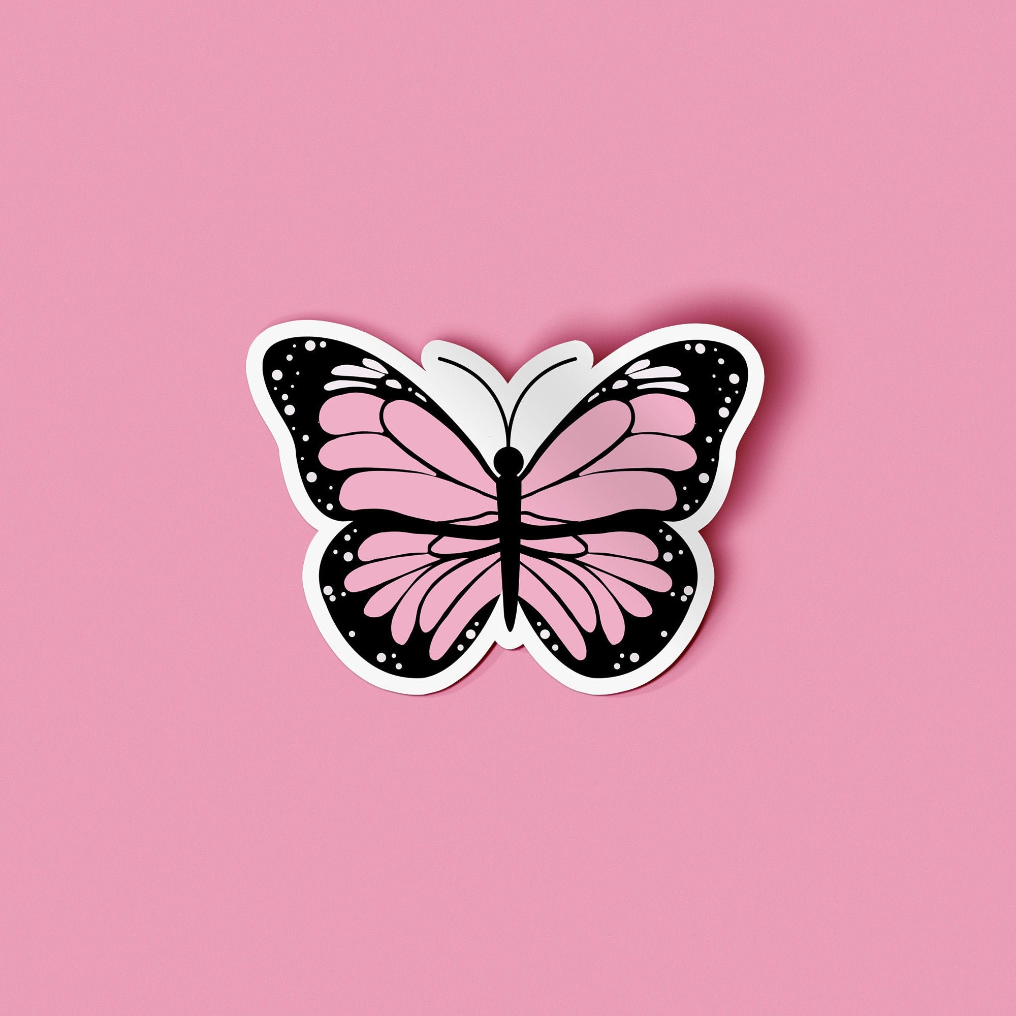 Light Pink Butterfly Sticker Butterfly Sticker Cute Sticker Etsy