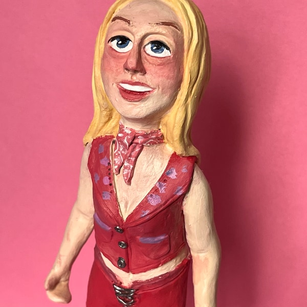 Barbie (Margot Robbie) from the Barbie movie cowboy outfit polymer clay sculpture/figurine
