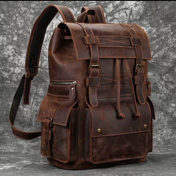 Leather Backpack - Etsy