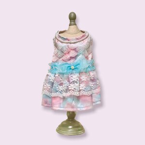 OOAK Handmade Satin and Lace Dress for Dogs Size XS/9”