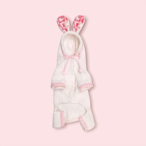 OOAK Handmade Fleece Bunny Overall for Dogs and Cats Size XS