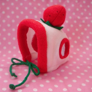 OOAK Handmade Strawberry Shortcake Hat for Dogs & Cats