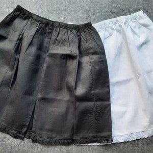 Black, White half slips UK SIZE 4-20 Petticoats, Pure cotton Waist Slips non static, Moisture wicking, 100% poplin cotton underskirts unisex