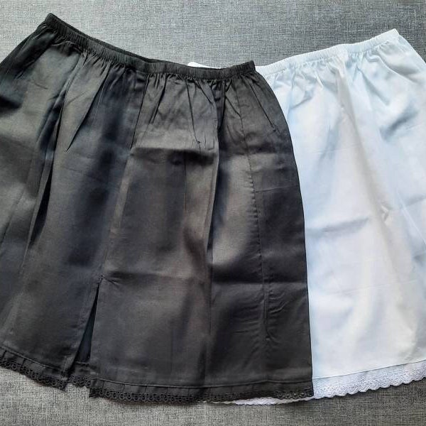 Black, White half slips UK SIZE 4-20 Petticoats, Pure cotton Waist Slips non static, Moisture wicking, 100% poplin cotton underskirts unisex