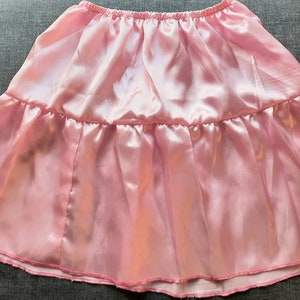 Pale Pink Satin Half slips to wear under, over , cosplay, cross dressing, roleplay, Sissy girls and boys | glossy underskirts | petticoats