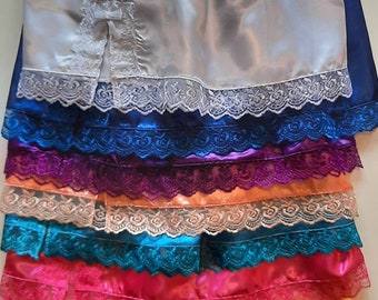 Satin half slips | underskirts | Black, white, pink, blue, orange, green, purple, fuchsia and  more colours Sissy glossy cross dresser slip