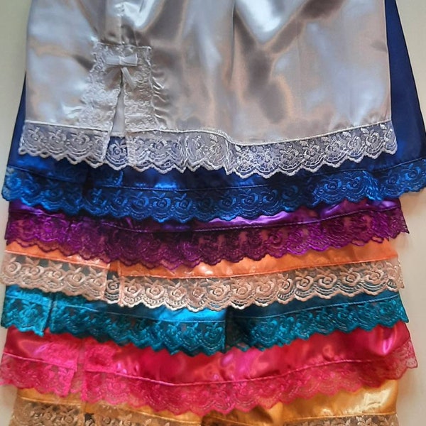 Satin half slips | underskirts | Black, white, pink, blue, orange, green, purple, fuchsia and  more colours Sissy glossy cross dresser slip