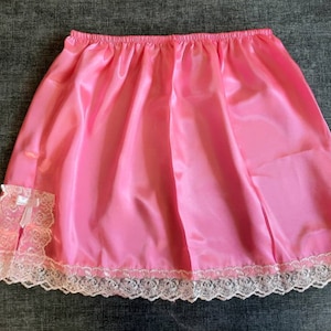Pink Satin Half Slip Mini Underskirt Sissy Glossy Adults Unisex Glamour ...