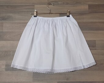 Ladies Black, White half slips UK SIZE 4-20 Petticoats, Pure cotton Waist Slips with or without lace hem, side slit for easy walk non static