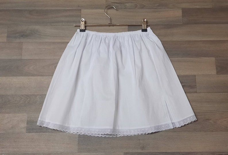 Black, White half slips UK SIZE 4-20 Petticoats, Pure cotton Waist Slips non static, Moisture wicking, 100% poplin cotton underskirts unisex zdjęcie 5