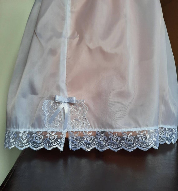 Handmade White Nylon Half Slips UK Size 6 20 Floral Lace Trim Waist Slip Petticoat Sissy Shimmer Underskirt Semi Transparent Vintage Look Etsy Canada
