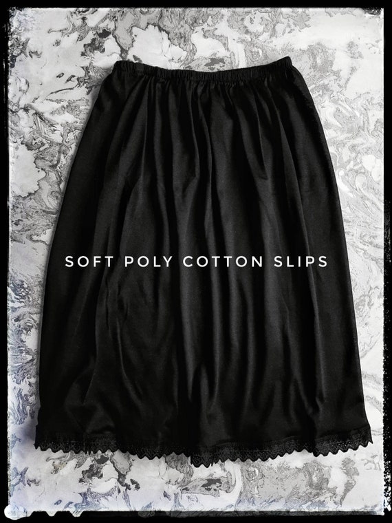 Black White Half Slips UK SIZE 4 20 Petticoats Soft Poly Cotton