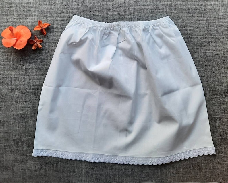 Black, White half slips UK SIZE 4-20 Petticoats, Pure cotton Waist Slips non static, Moisture wicking, 100% poplin cotton underskirts unisex zdjęcie 4