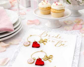 Personalized Wine Glass Charms – Custom Wine Marker, Valentine’s Gift, Girls Night, Bridal Shower, Mother's Day