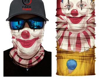 Clown Face Mask Face Tubes Face Shields Fishing Headwear Neck Tube Scarf Balaclava Bandana Gaiter Shield
