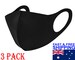 3x Washable Fitted Black Face Mask Reusable Face Masks Shields Tubes Fishing Hunting Covid Bandana 